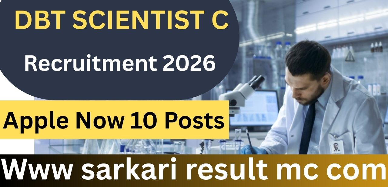 DBT India Scientist Recruitment 2026