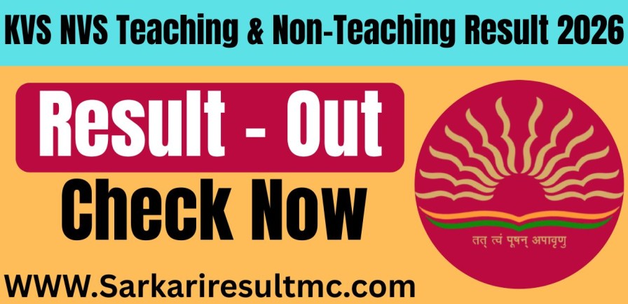 KVS NVS Teaching & Non-Teaching Result 2026