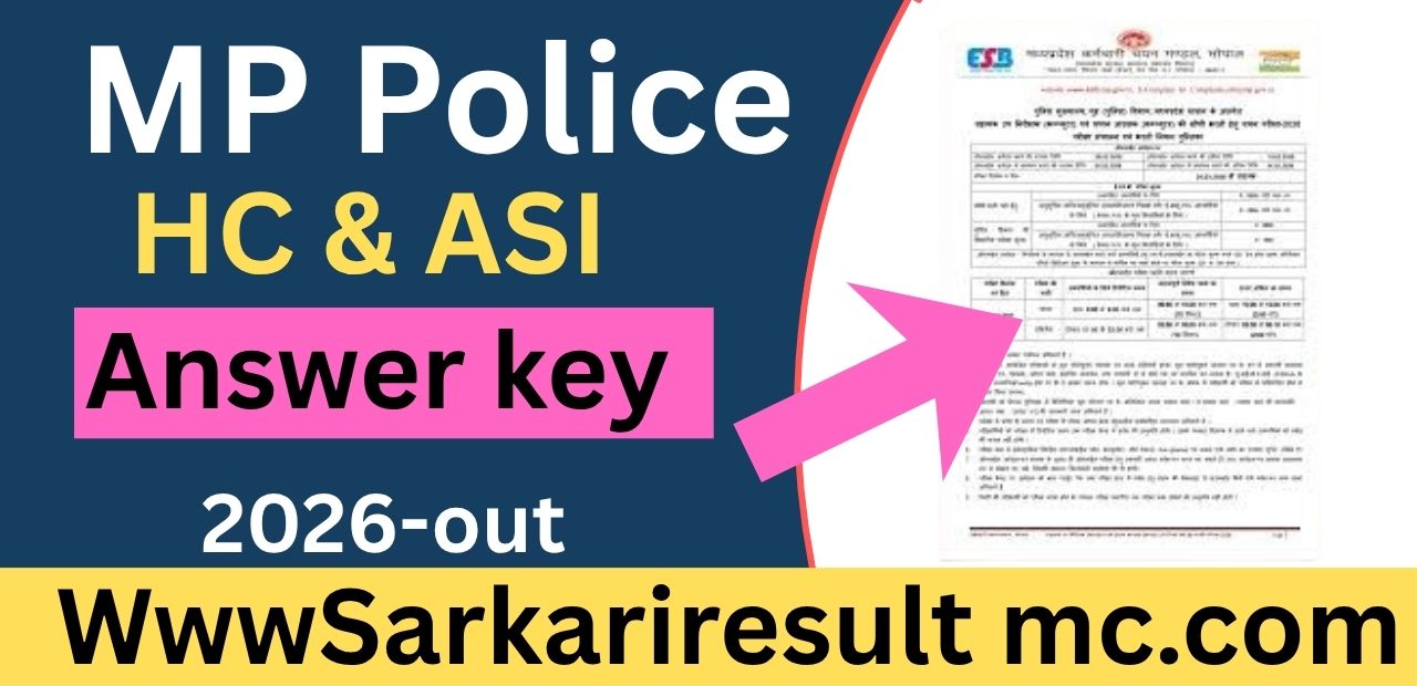 MP Police HC & ASI Answer Key 2026
