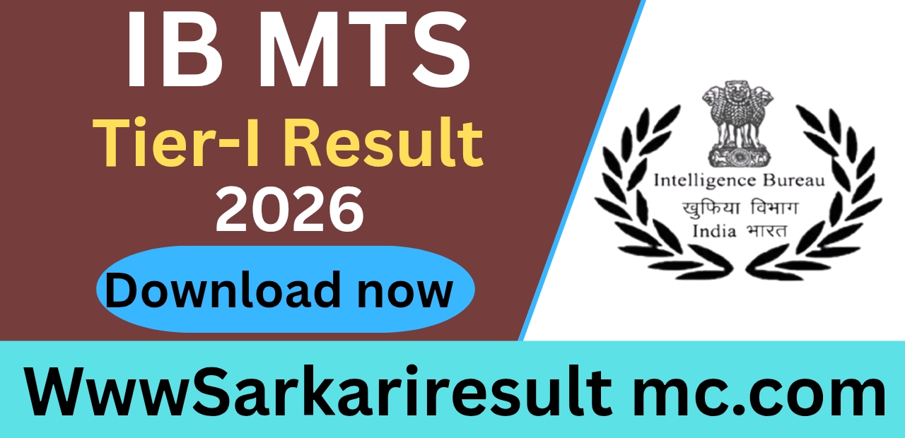Intelligence Bureau (IB) MTS Tier-I Result 2026